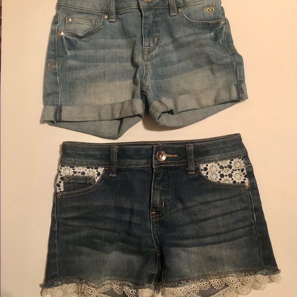 Justice denim shirts bundle 12S flowers,lace,amazing condition